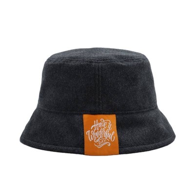 faux woolen fur bucket hat felt hat wholesale women's hat custom character big size woven logo bucket cap